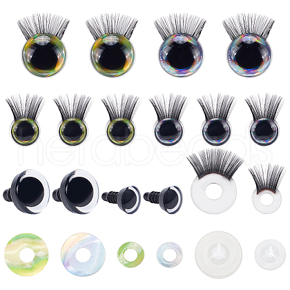   16 Sets 4 Style Plastic Doll Eye & Eyelashes DOLL-PH0001-33-1