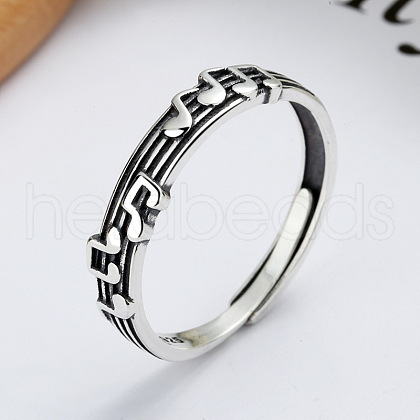 Musical Note 925 Sterling Silver Adjustable Rings FS-WG761CA-01-1