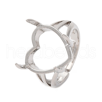 Brass Open Cuff Ring Components KK-U074-12P-1