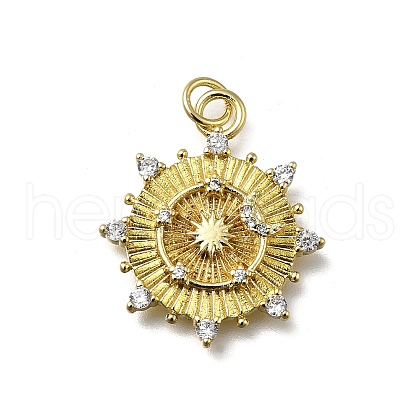 Brass Micro Pave Cubic Zirconia Pendants KK-C090-18G-1