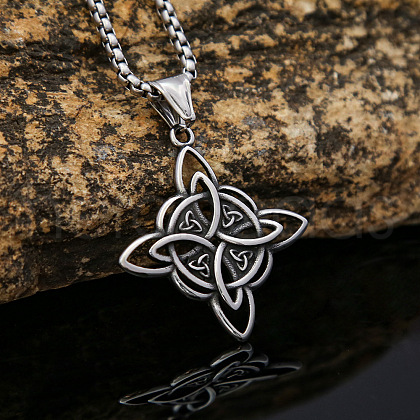 Viking Knot 304 Stainless Steel Pendant Necklaces for Men FS-WG73CD6-01-1