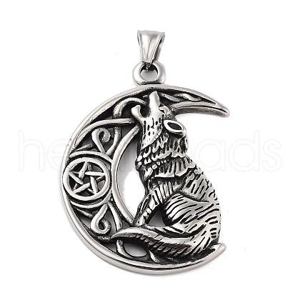 Retro 304 Stainless Steel Big Pendants STAS-I205-34AS-1