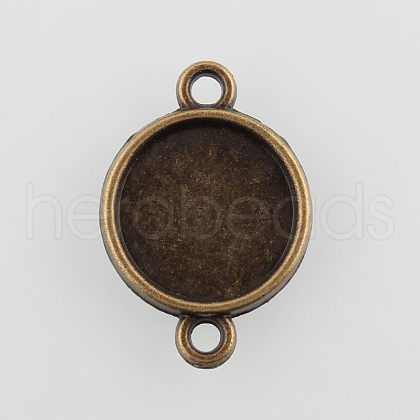 Flat Round Alloy Cabochon Connector Settings X-PALLOY-N0087-04AB-NF-1