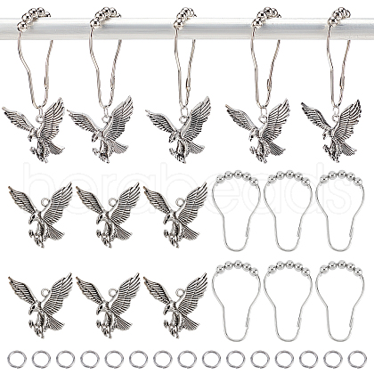 AHADERMAKER DIY Eagle Shower Curtain Hook Rings Making Kit DIY-GA0003-64-1