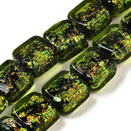 Handmade Dichroic Foil Glass Beads Strands DICH-U001-07B-1