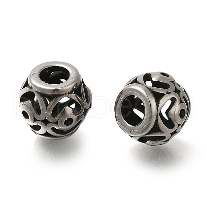 304 Stainless Steel European Beads STAS-D191-06D-AS-1