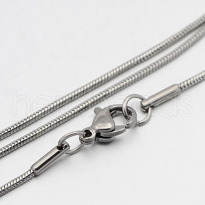 Tarnish Resistant 304 Stainless Steel Snake Chain Necklaces STAS-O053-44P-1