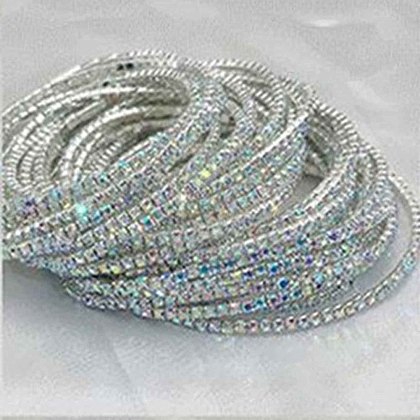 Brass Rhinestone Tennis Bracelets WG6EB7A-19-1