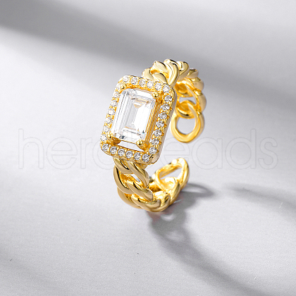 Vintage Style 925 Sterling Silver with Cubic Zirconia Cuff Rings for Women WL1450-1