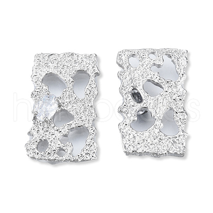 Brass Pave Clear Cubic Zirconia Pendants KK-N232-472P-1