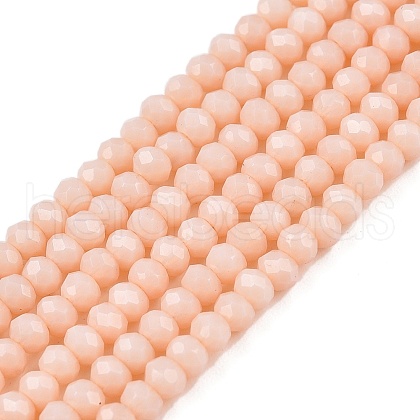 Opaque Solid Color Glass Beads Strands EGLA-T021-02K-1