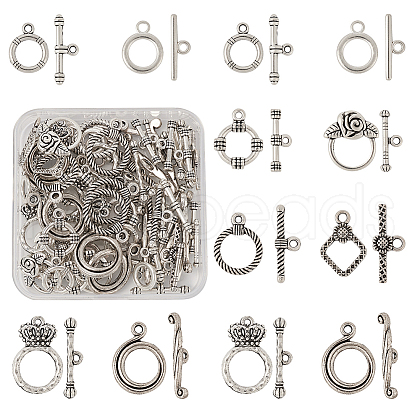 Tibetan Style Alloy Toggle Clasps PALLOY-TA0001-47AS-1