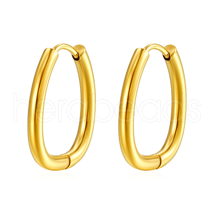 Stylish Stainless Steel Oval Hoop Earrings YV3043-2-1