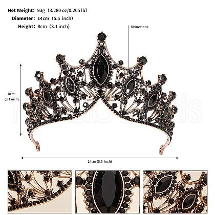 Alloy Rhinestone Hair Bands  for Woman Girls PW-WGA69DD-02-1