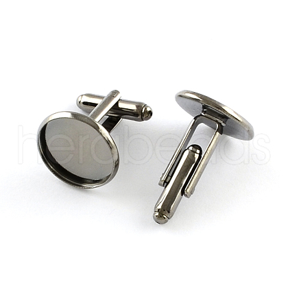 Brass Cuff Buttons X-KK-Q574-14mm-B-1