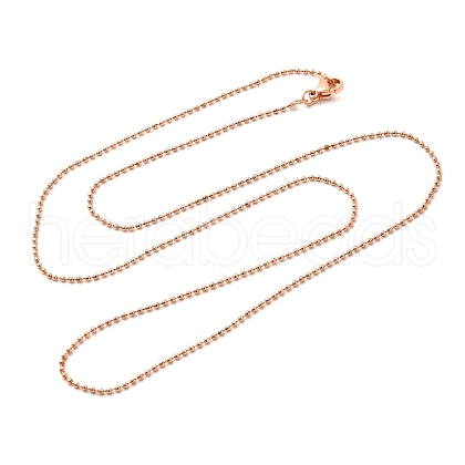 1.5mm Rack Plating Brass Ball Chain Necklaces for Women Men MAK-L044-62RG-1