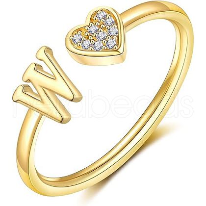 Adjustable Brass Rhinestone Cuff Rings FS-WG29D83-45-1