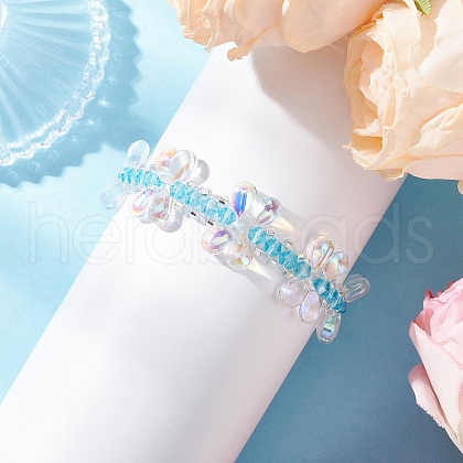 Imitation Austrian Crystal Bicone Beads Braided Bead Bracelets for Women BJEW-MZ00177-02-1