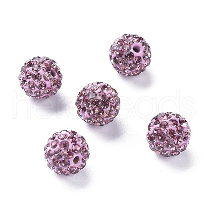 DIY Polymer Clay Grade A Rhinestone Pave Disco Ball Beads X-RB-H258-10MM-212-1