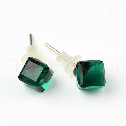 Shiny Glass Rhinestone Stud Earrings X-EJEW-F0039-07-1