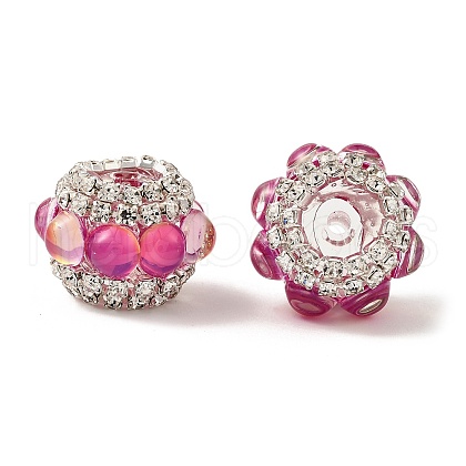 Sparkling Acrylic Rhinestone Round Beads OACR-NH0002-01B-09-1