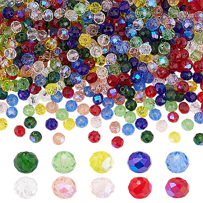 GOMAKERER 10 Strands 10 Colors Electroplate Glass Beads Strands EGLA-GO0001-04-1