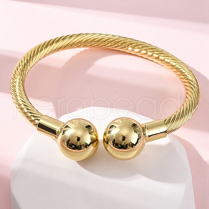 Brass Cuff Bangles BJEW-Q060-02G-1
