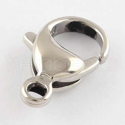 Tarnish Resistant Polished 304 Stainless Steel Lobster Claw Clasps X-STAS-R072-07A-1
