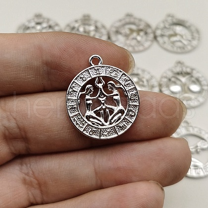 Constellation Themes Alloy Rhinestone Pendants PW-WGDA156-07-1