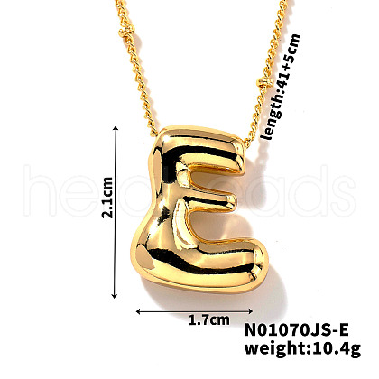 Simple and Stylish Brass Letter Pendant Satellite Chain Necklaces for Women Men GF2554-5-1