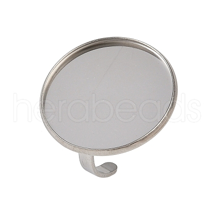 304 Stainless Steel Cuff Ring Components STAS-D372-07P-09-1