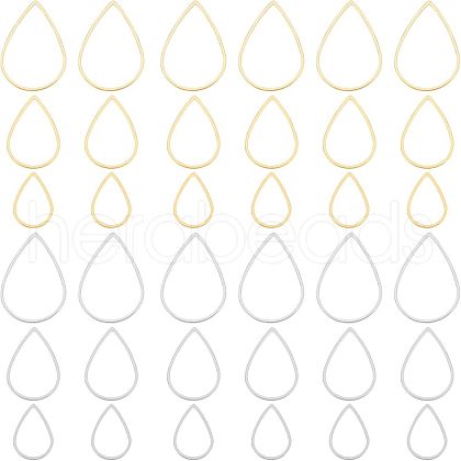 Unicraftale 36Pcs 6 Style 304 Stainless Steel Linking Rings STAS-UN0033-66-1