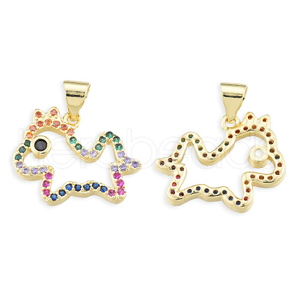 Brass Micro Pave Cubic Zirconia Pendants KK-N227-120-1