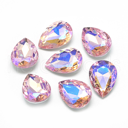 Pointed Back Glass Rhinestone Cabochons RGLA-T017-13x18mm-01-1