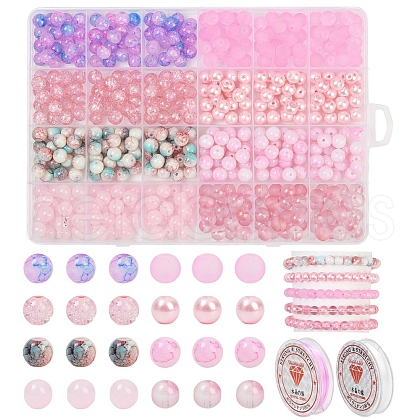 DIY Round Glass Beads Bracelets Making Kits DIY-YW0011-79-1