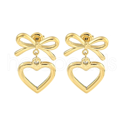 Ion Plating(IP) 304 Stainless Steel Stud Earrings for Women EJEW-A108-05G-1