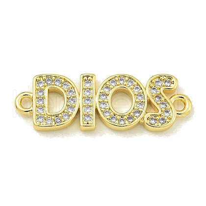 Rack Plating Brass Pave Clear Cubic Zirconia DIOS Links X-KK-U029-17G-1