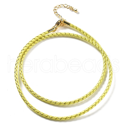 Polyester Cord Braided Necklace Makings MAK-L043-03G-06-1