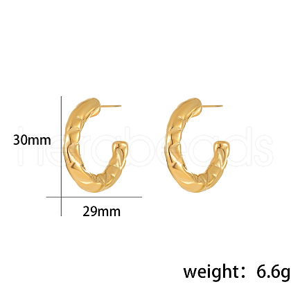 Geometric Stainless Steel C-Shaped Stud Earrings BD8956-2-1