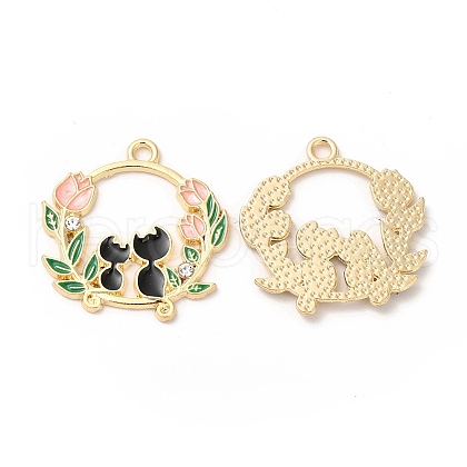 Alloy Enamel Pendants ENAM-C005-29G-01-1