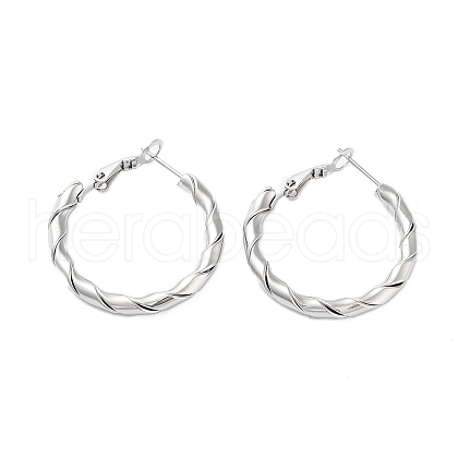 202 Stainless Steel Hoop Earrings EJEW-A041-07P-1