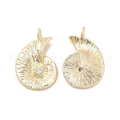 Brass Micro Pave Clear Cubic Zirconia Pendants KK-G447-09G-1