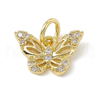 Brass Micro Pave Cubic Zirconia Charms ZIRC-F132-14G-1