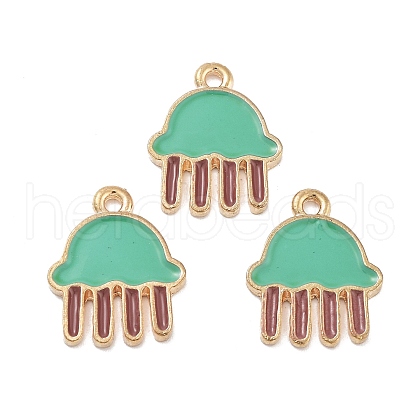 Rack Plating Alloy Enamel Pendants PALLOY-S190-04KCG-1