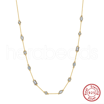 925 Sterling Silver Pendant Necklaces NJEW-L116-02G-1
