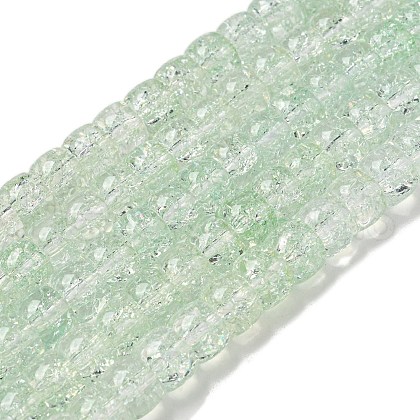 Transparent Spray Painting Crackle Glass Beads Strands GLAA-NH0001-05E-1