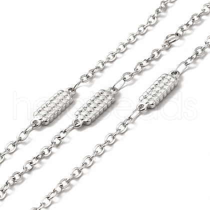Tarnish Resistant 304 Stainless Steel Rectangle Link Chains STAS-B041-10P-1