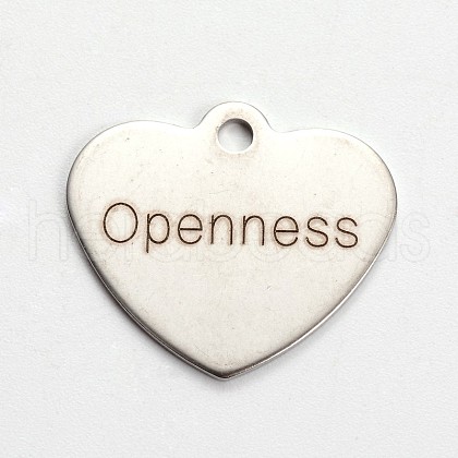 Non-Tarnish Stainless Steel Heart Pendants STAS-L165-C11-1