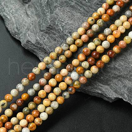Natural Crazy Lace Agate Round Bead Strands G-E334-4mm-20-1