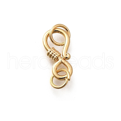 Brass S-Hook Clasps KK-K378-76G-1